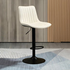 Adjustable Swivel Leather Bucket Bar Stools With Backs For Home Bar