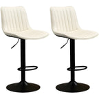 Adjustable Swivel Leather Bucket Bar Stools With Backs For Home Bar
