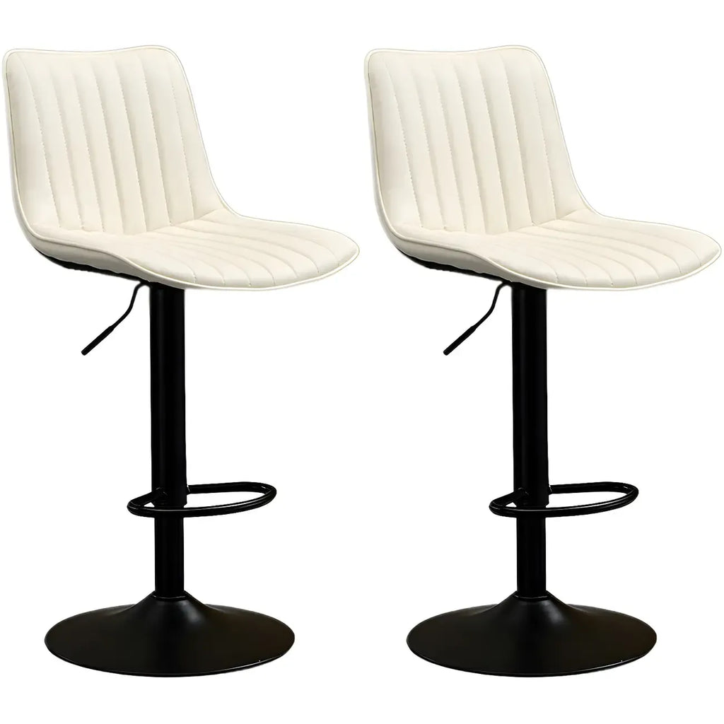 Adjustable Swivel Leather Bucket Bar Stools With Backs For Home Bar