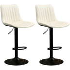 Adjustable Swivel Leather Bucket Bar Stools With Backs For Home Bar