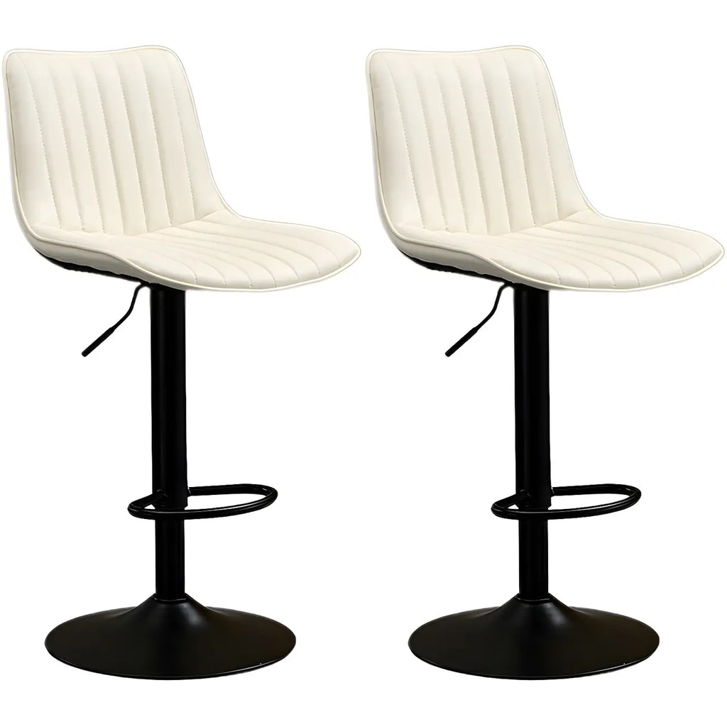 Adjustable Swivel Leather Bucket Bar Stools With Backs For Home Bar