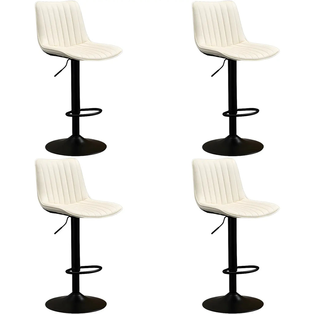 Adjustable Swivel Leather Bucket Bar Stools With Backs For Home Bar