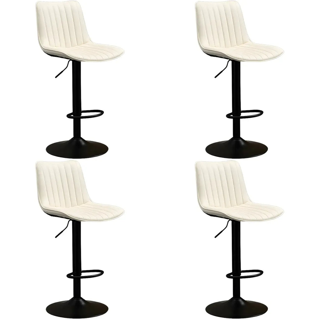 Adjustable Swivel Leather Bucket Bar Stools With Backs For Home Bar
