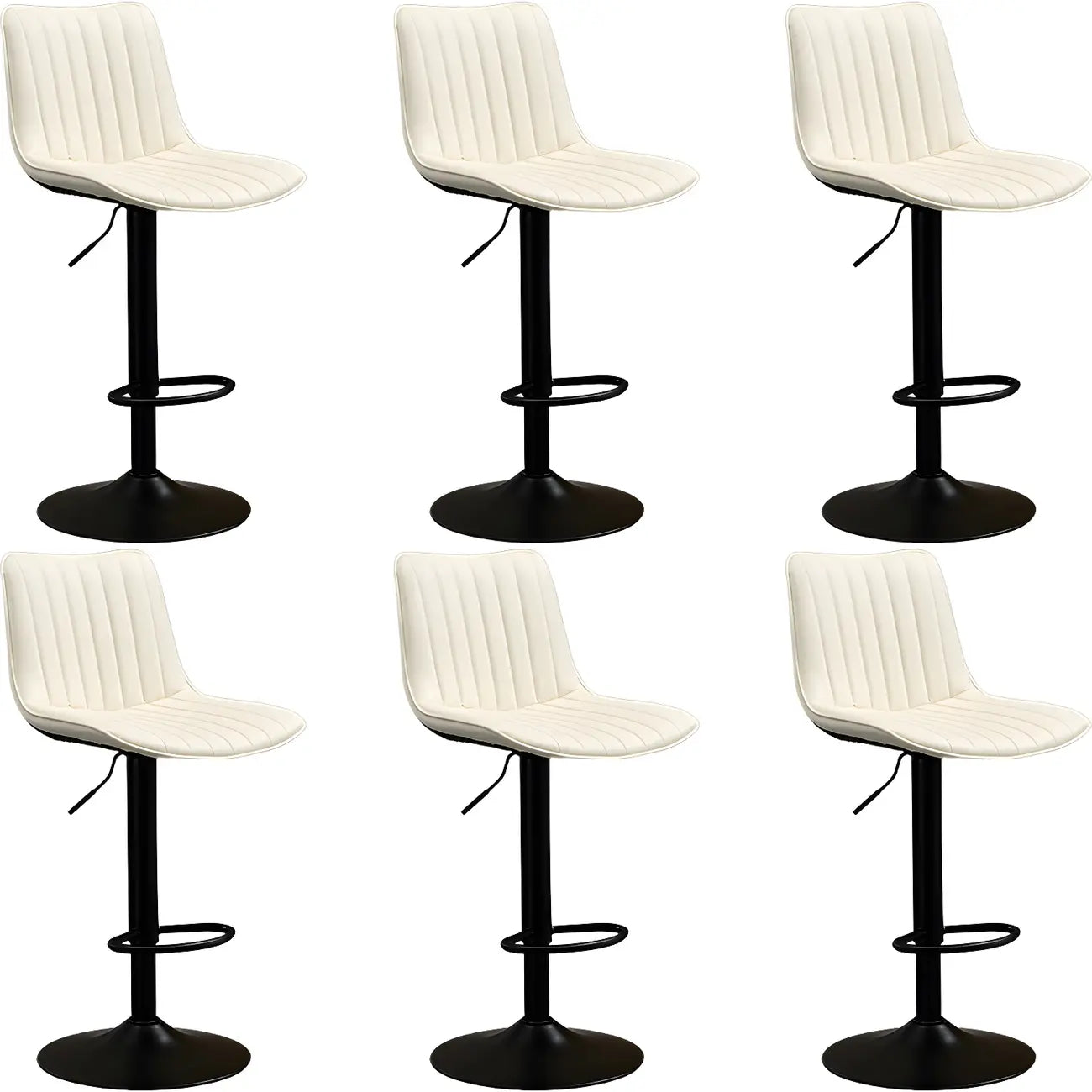 Adjustable Swivel Leather Bucket Bar Stools With Backs For Home Bar