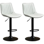 Adjustable Swivel Leather Bucket Bar Stools With Backs For Home Bar