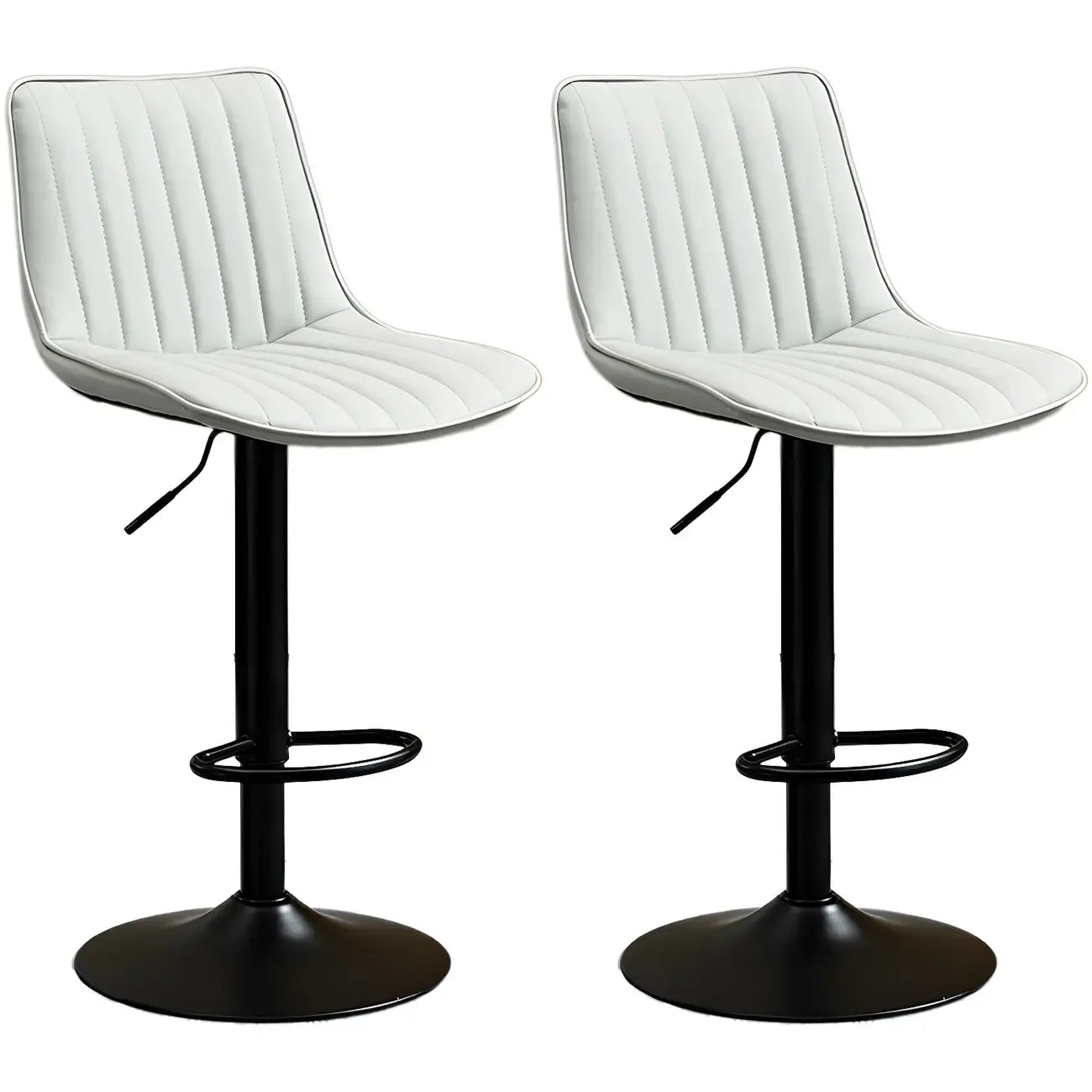 Adjustable Swivel Leather Bucket Bar Stools With Backs For Home Bar