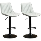 Adjustable Swivel Leather Bucket Bar Stools With Backs For Home Bar