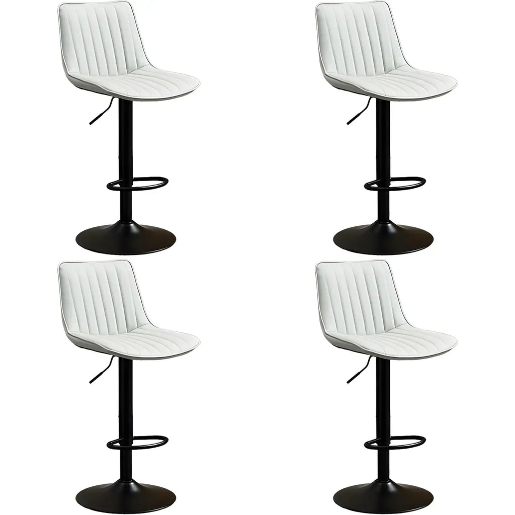 Adjustable Swivel Leather Bucket Bar Stools With Backs For Home Bar
