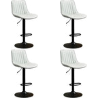 Adjustable Swivel Leather Bucket Bar Stools With Backs For Home Bar