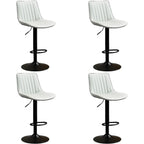 Adjustable Swivel Leather Bucket Bar Stools With Backs For Home Bar