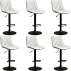 Adjustable Swivel Leather Bucket Bar Stools With Backs For Home Bar