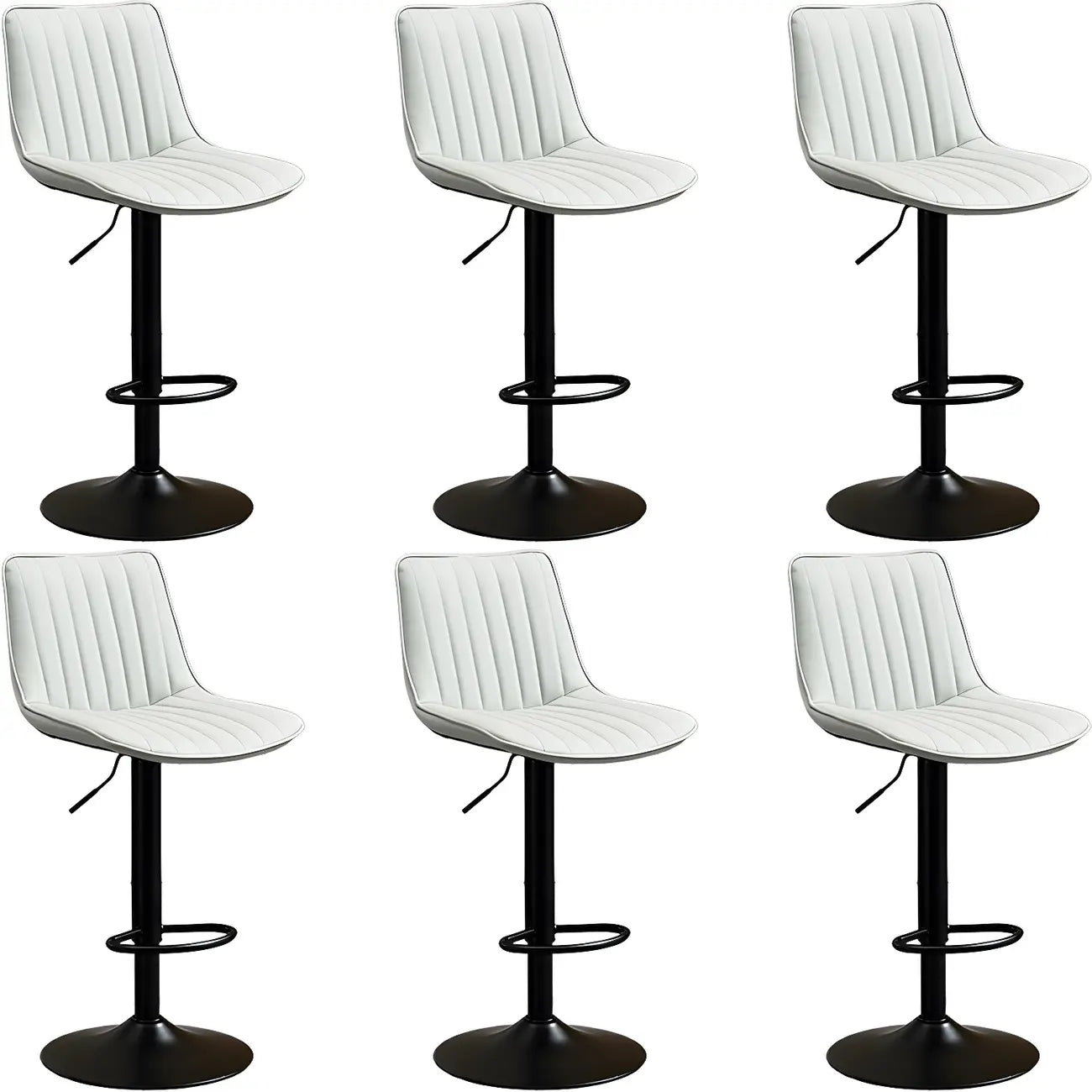 Adjustable Swivel Leather Bucket Bar Stools With Backs For Home Bar
