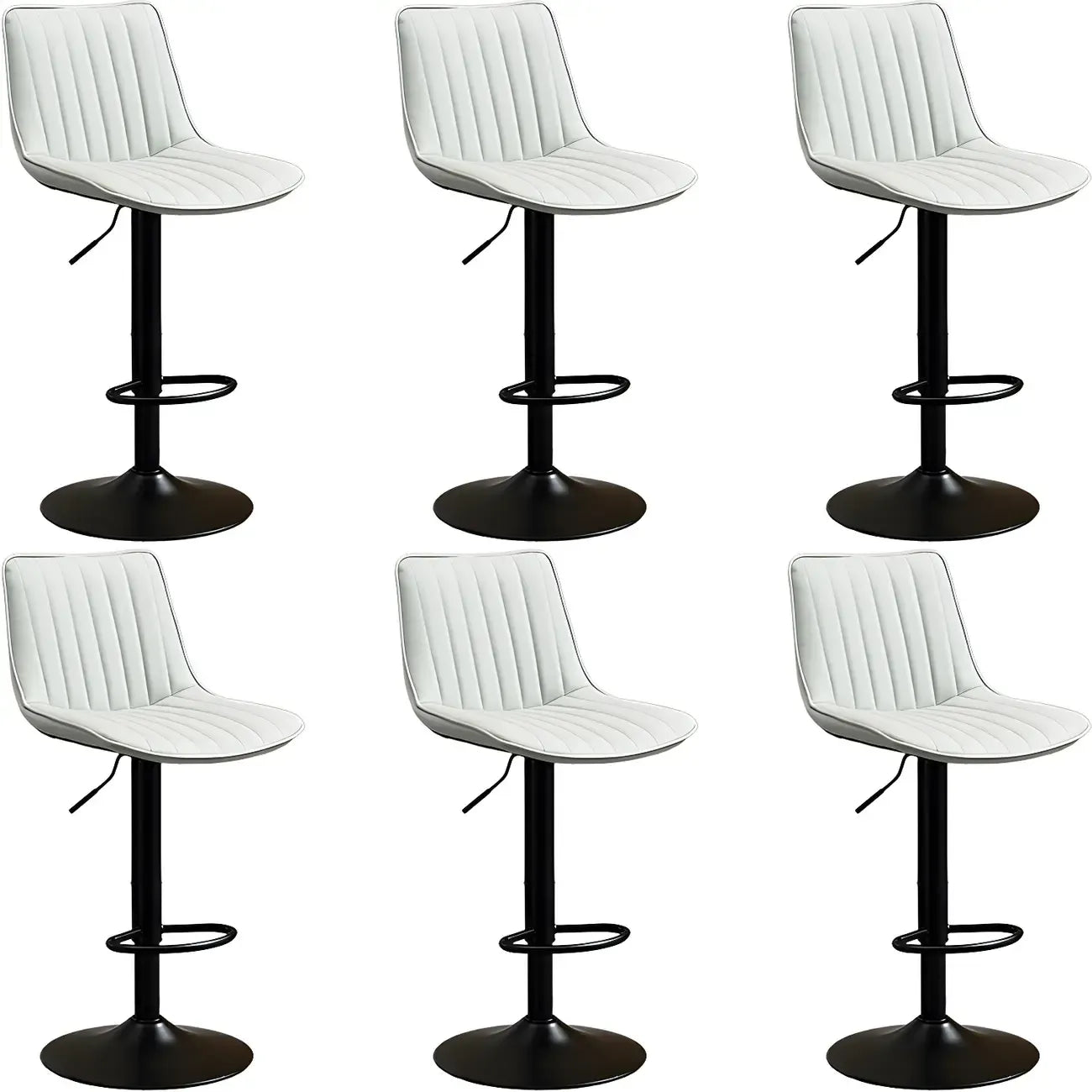 Adjustable Swivel Leather Bucket Bar Stools With Backs For Home Bar