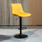 Adjustable Swivel Leather Bucket Bar Stools With Backs For Home Bar