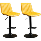 Adjustable Swivel Leather Bucket Bar Stools With Backs For Home Bar
