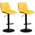 Adjustable Swivel Leather Bucket Bar Stools With Backs For Home Bar
