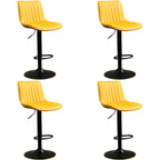 Adjustable Swivel Leather Bucket Bar Stools With Backs For Home Bar