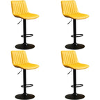 Adjustable Swivel Leather Bucket Bar Stools With Backs For Home Bar