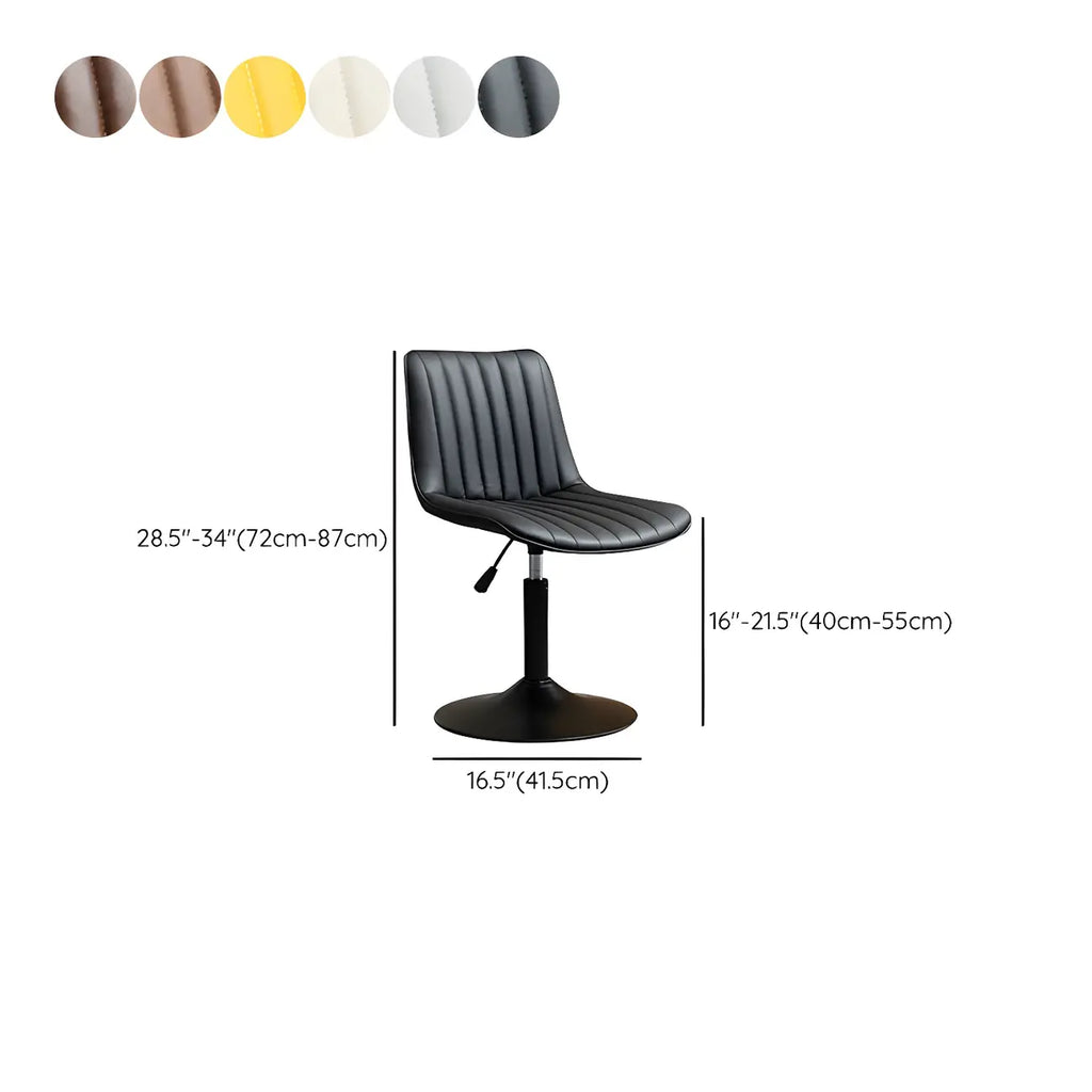 Adjustable Swivel Leather Bucket Bar Stools With Backs For Home Bar