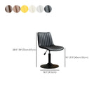 Adjustable Swivel Leather Bucket Bar Stools With Backs For Home Bar