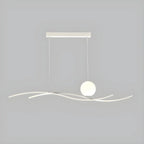 Minimalist Black/White Linear Adjustable Island Pendant Light