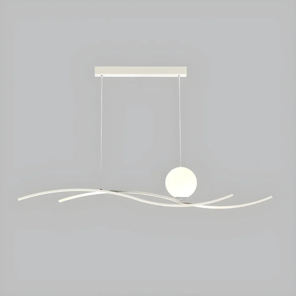 Minimalist Black/White Linear Adjustable Island Pendant Light