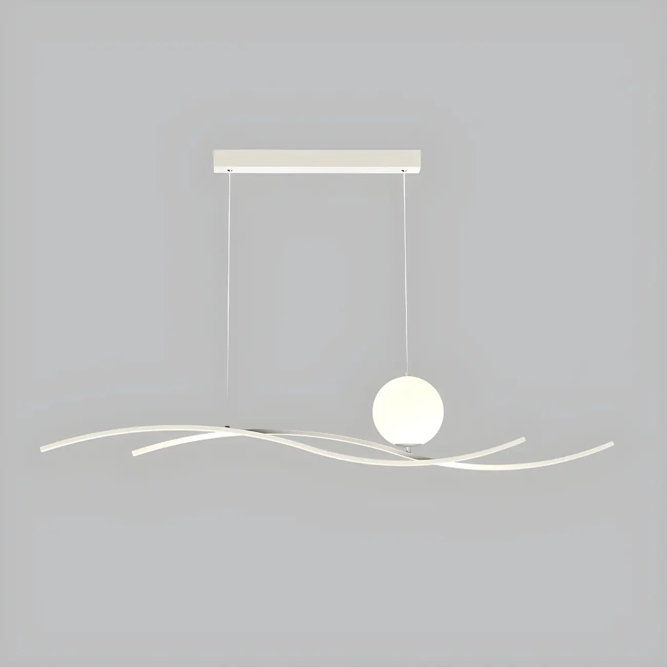 Minimalist Black/White Linear Adjustable Island Pendant Light