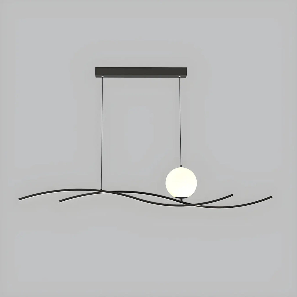 Minimalist Black/White Linear Adjustable Island Pendant Light
