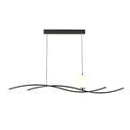 Minimalist Black/White Linear Adjustable Island Pendant Light