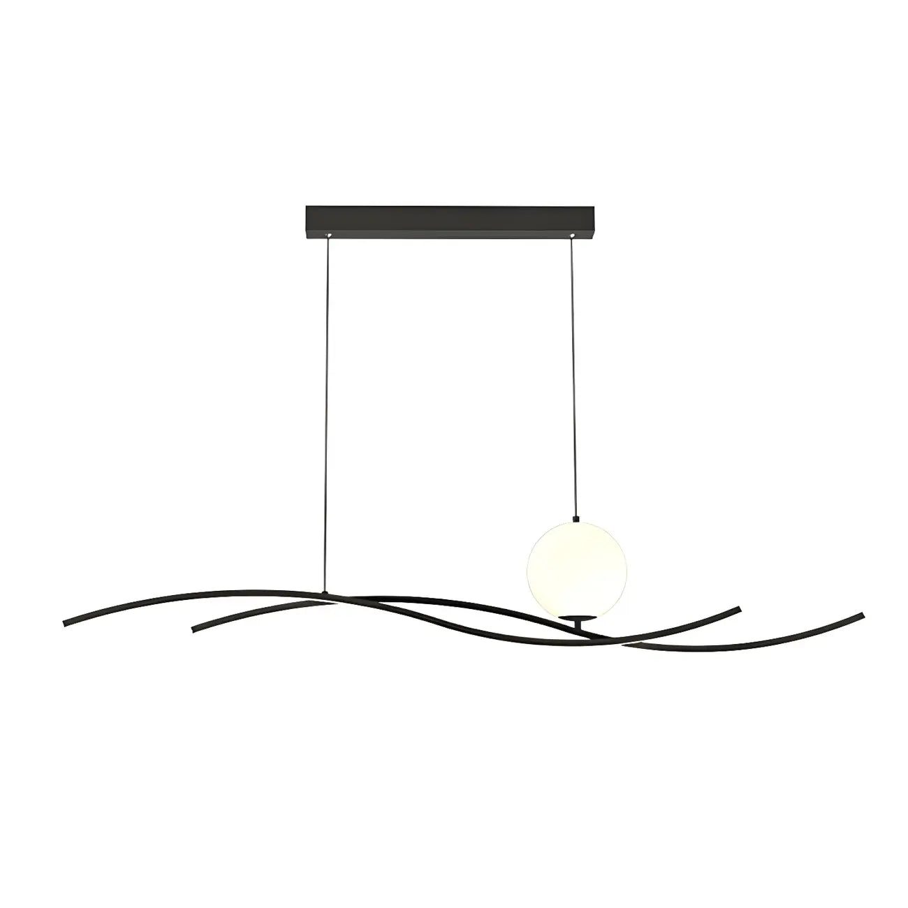 Minimalist Black/White Linear Adjustable Island Pendant Light