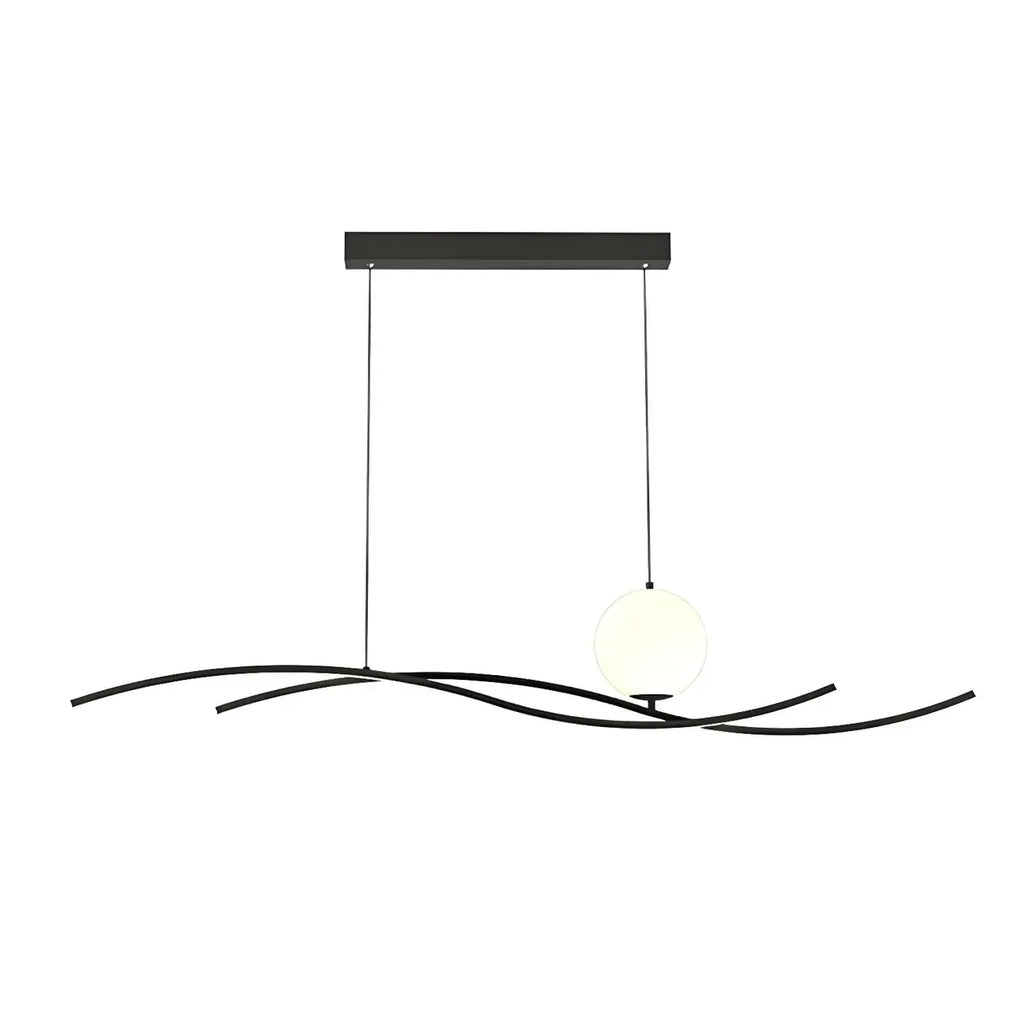 Minimalist Black/White Linear Adjustable Island Pendant Light