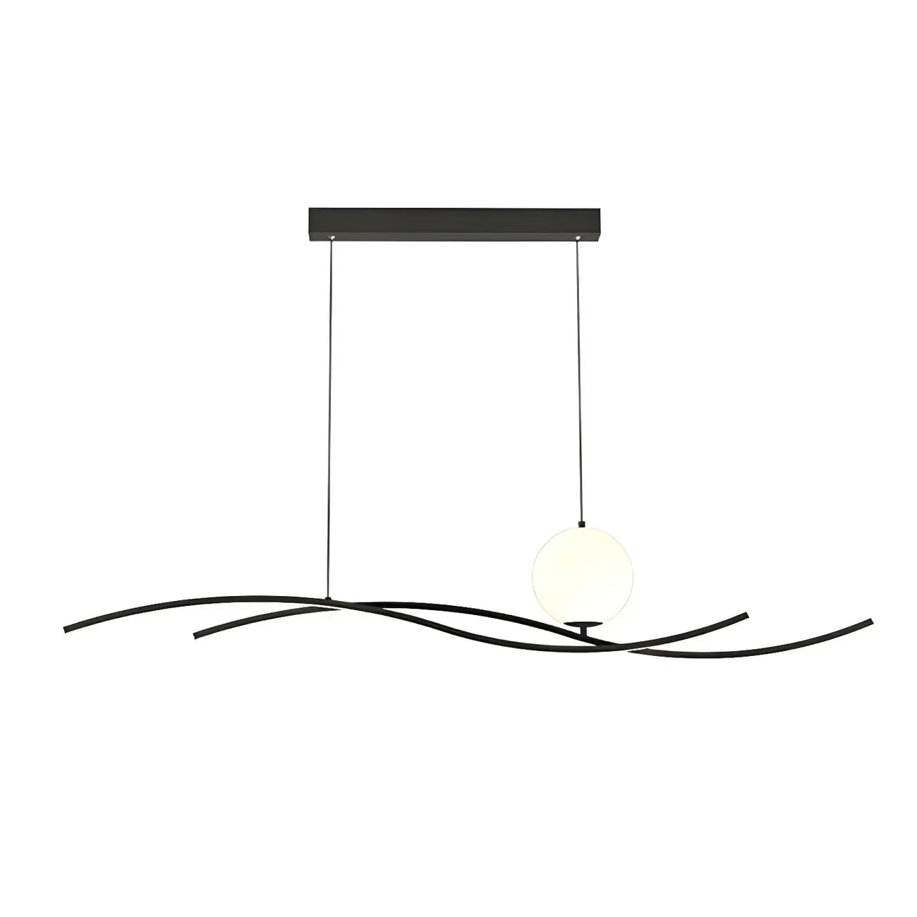 Minimalist Black/White Linear Adjustable Island Pendant Light