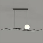 Minimalist Black/White Linear Adjustable Island Pendant Light