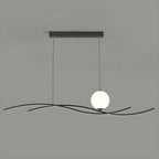 Minimalist Black/White Linear Adjustable Island Pendant Light