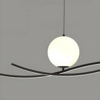 Minimalist Black/White Linear Adjustable Island Pendant Light