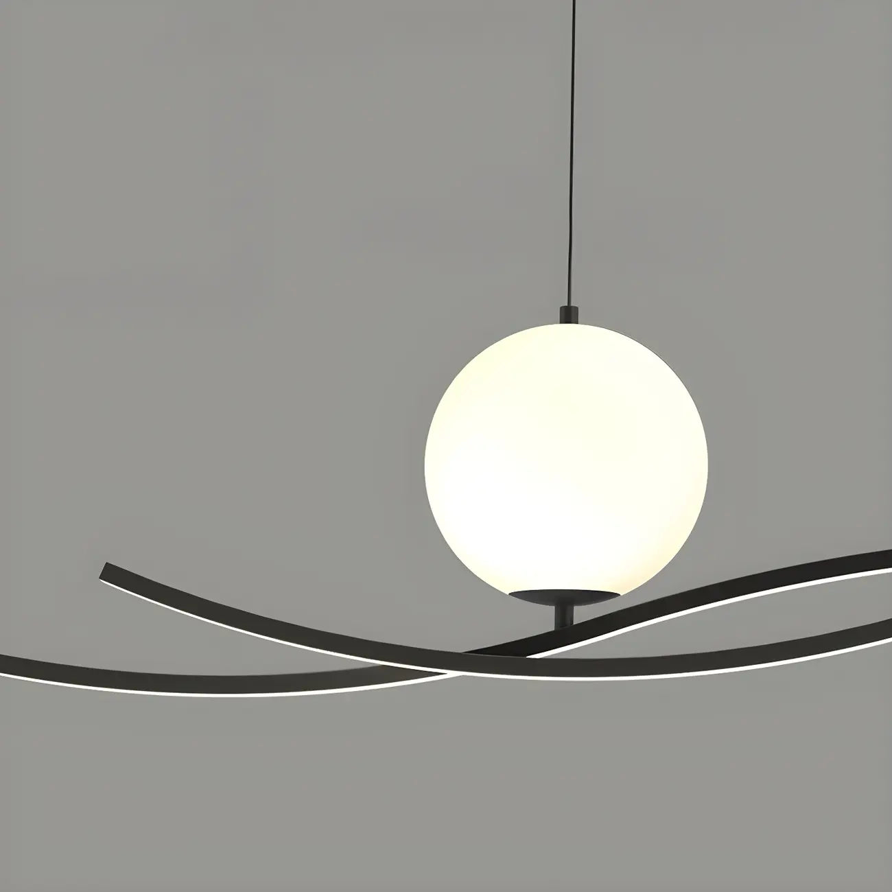 Minimalist Black/White Linear Adjustable Island Pendant Light