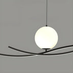 Minimalist Black/White Linear Adjustable Island Pendant Light