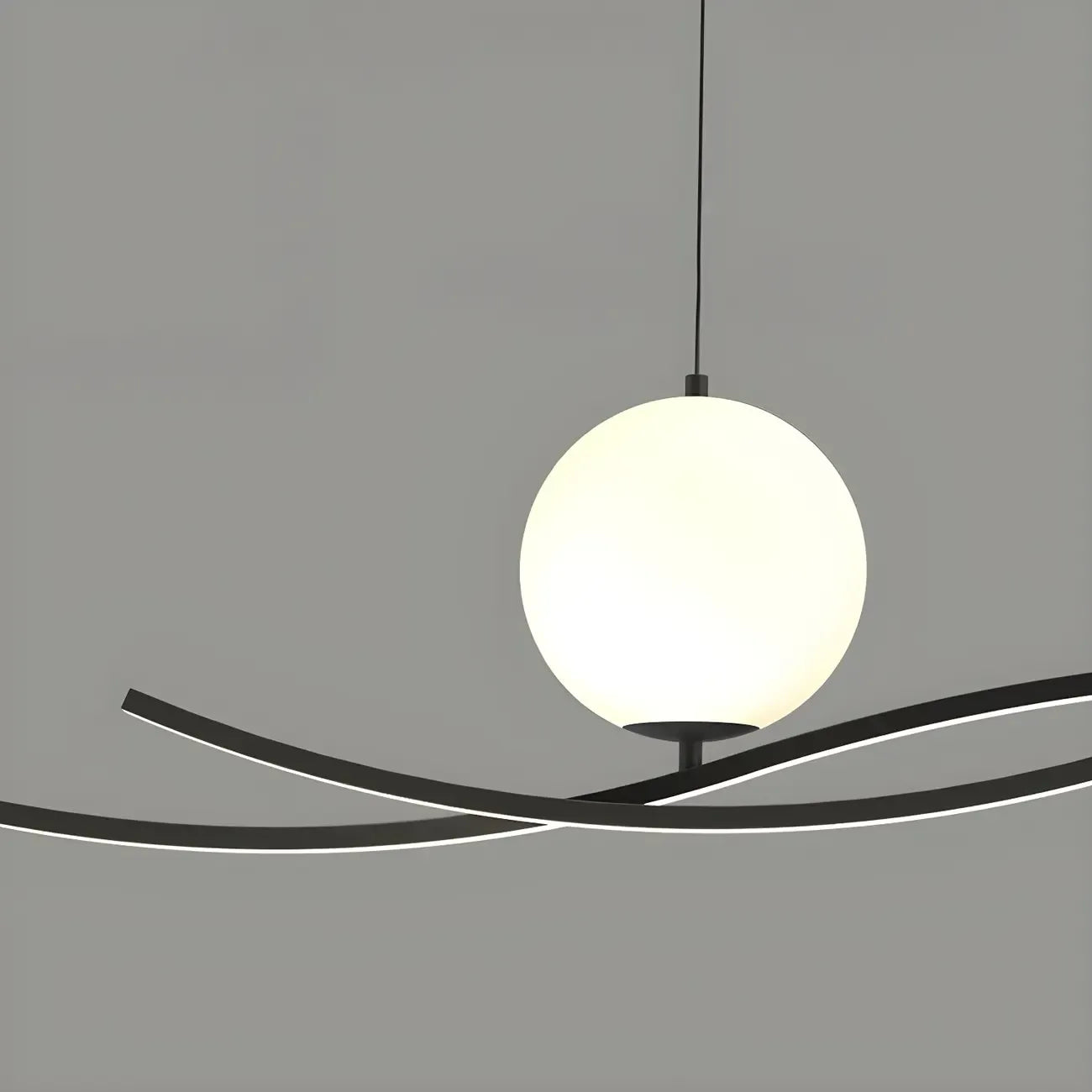 Minimalist Black/White Linear Adjustable Island Pendant Light