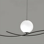 Minimalist Black/White Linear Adjustable Island Pendant Light