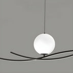 Minimalist Black/White Linear Adjustable Island Pendant Light