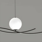 Minimalist Black/White Linear Adjustable Island Pendant Light