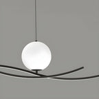 Minimalist Black/White Linear Adjustable Island Pendant Light