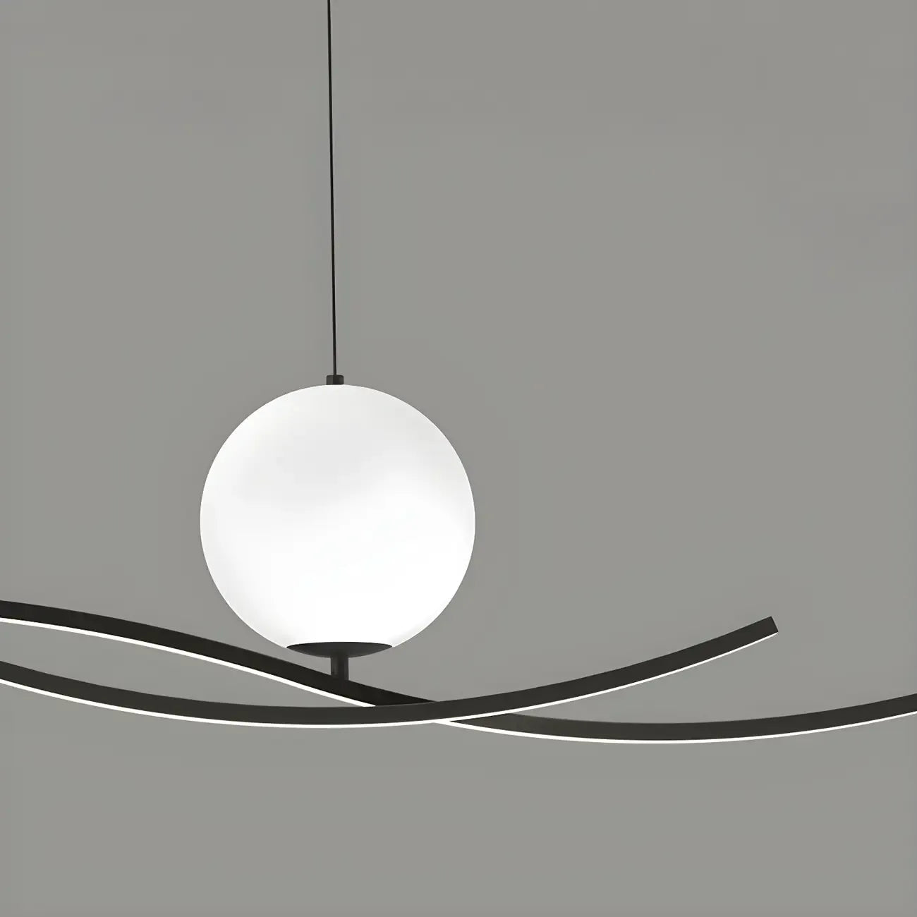 Minimalist Black/White Linear Adjustable Island Pendant Light