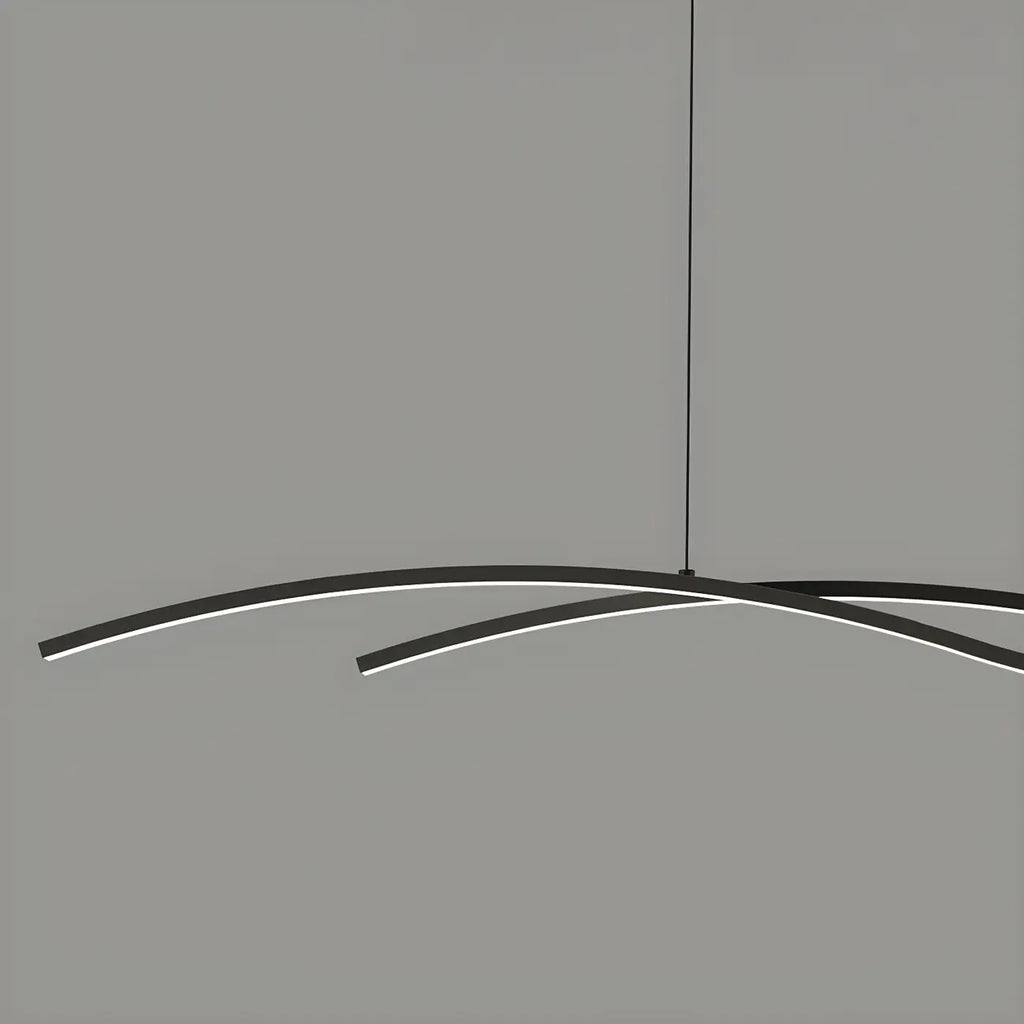 Minimalist Black/White Linear Adjustable Island Pendant Light