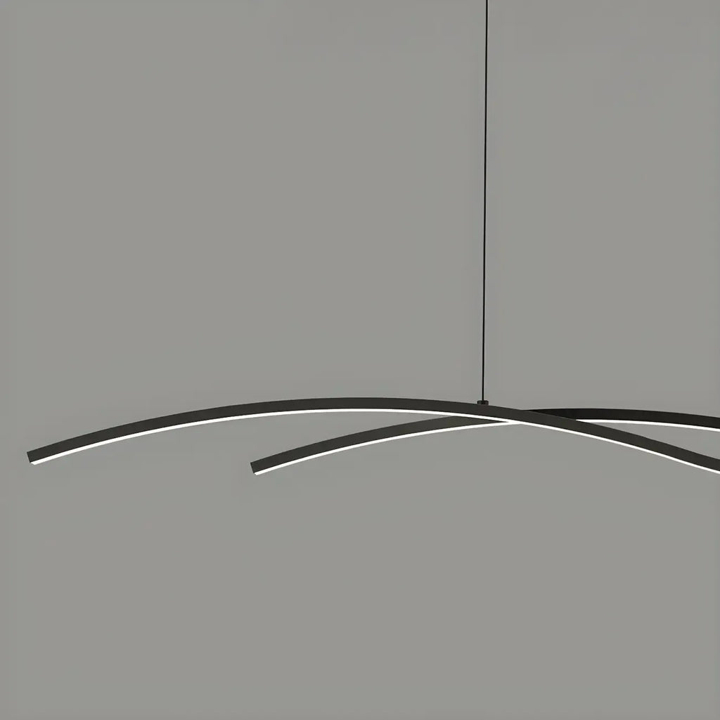 Minimalist Black/White Linear Adjustable Island Pendant Light