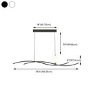Minimalist Black/White Linear Adjustable Island Pendant Light