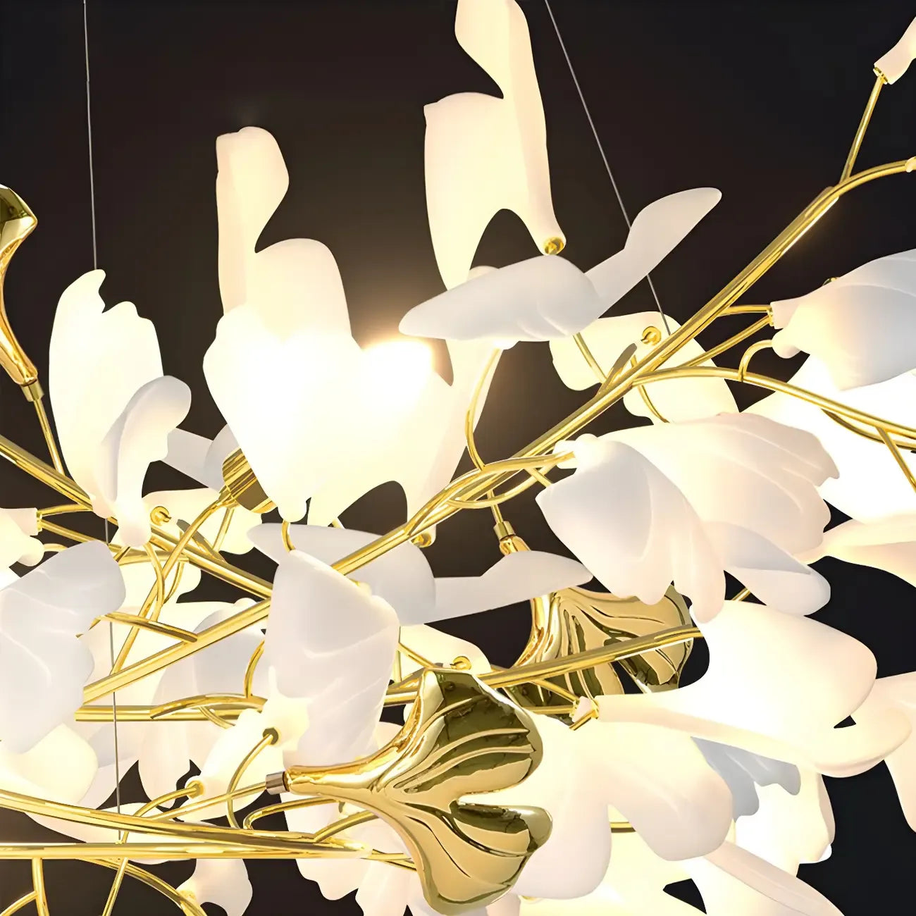 Artistic Modern Gold Floral Chandelier for Kitchen