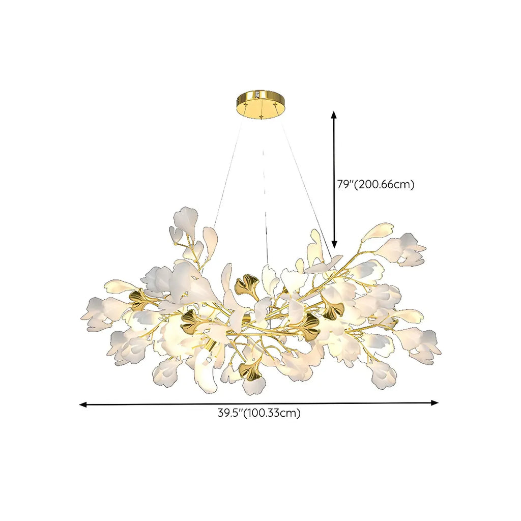 Artistic Modern Gold Floral Chandelier for Kitchen