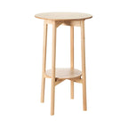 Scandinavian Round Natural Ash Wood Shelf Bar Tables