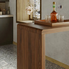 Brown Rectangular Modern Wood Storage Bar Table for Home